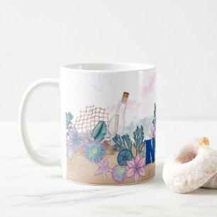 Personalised Seaside Beach Scales Coffee Mug