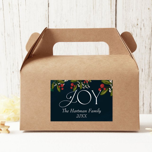 Personalised Season of Joy Family Christmas Rectangular Sticker (Creator Uploaded)