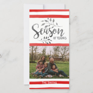 Personalised Season of Thanks Holiday Photo Card