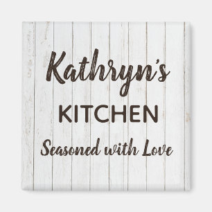 Personalised "Seasoned with Love" Kitchen Magnet