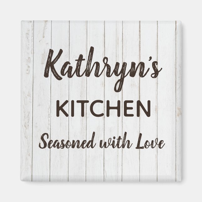 Personalised "Seasoned with Love" Kitchen Magnet (Front)