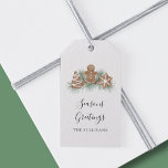 Personalised Seasons Greetings Cookies Gift Tags<br><div class="desc">These festive Seasons Greetings gift tags are decorated with watercolor Christmas cookies and foliage.
Easily customisable.
Because we create our artwork you won't find this exact image from other designers.
Original Watercolor © Michele Davies.</div>