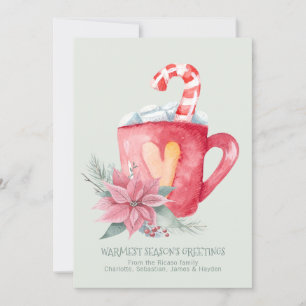 Personalised Seasons Greetings Hot Chocolate Holiday Card