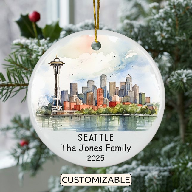 Personalised Seattle Ornament, Washington Ceramic Ornament (Creator Uploaded)