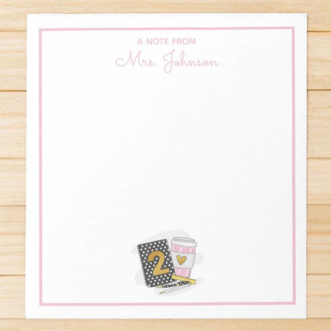 Personalised Second Grade Teacher Notepad (Creator Uploaded)