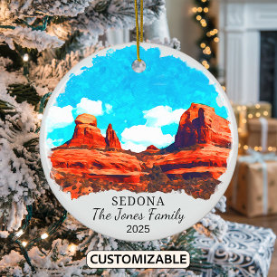 Personalised Sedona Ornament, Arizona State Ceramic Ornament