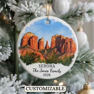 Personalised Sedona Ornament, Custom Arizona Ceramic Ornament
