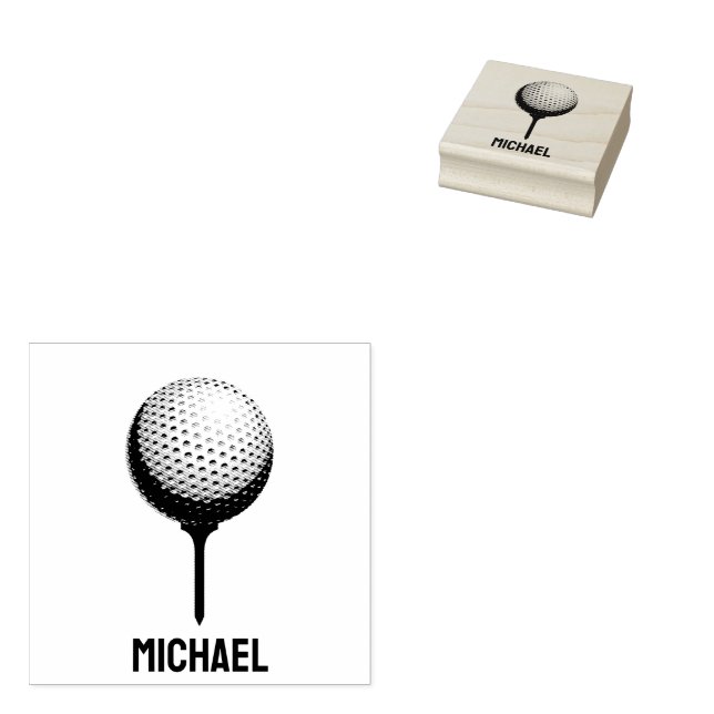 Personalised Self-inking ,Golf Ball Rubber Stamp (Stamped)