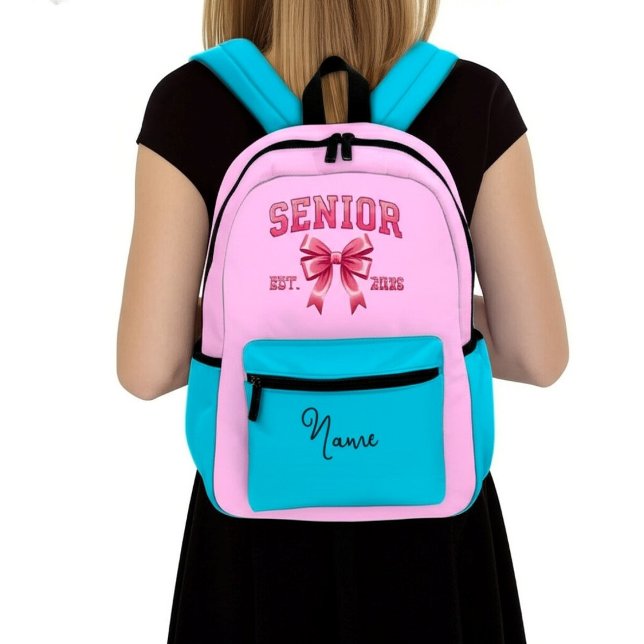Personalised Senior 2026 with Pink Bow  Printed Backpack (Creator Uploaded)