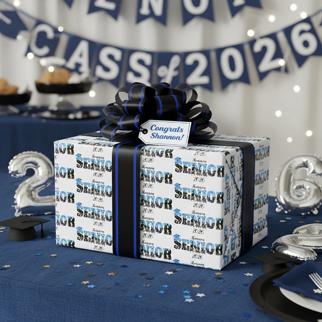 Personalised Senior class picture  Wrapping Paper (Creator Uploaded)