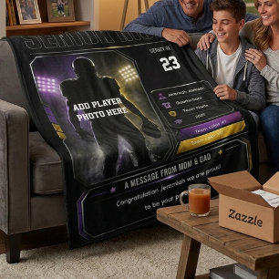 Personalised Senior Night Football Blanket Custom