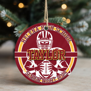 Personalised Senior Night Football High School Ceramic Ornament
