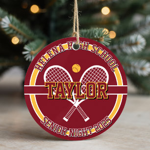 Personalised Senior Night Tennis High School Ceramic Ornament