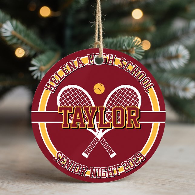 Personalised Senior Night Tennis High School Ceramic Ornament (Creator Uploaded)
