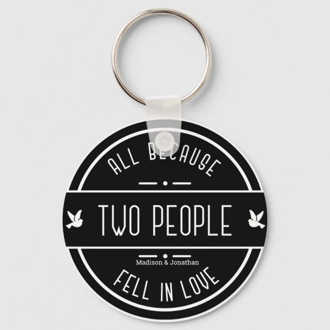 Personalised Sentimental Wedding Couple  Keychain (Front)