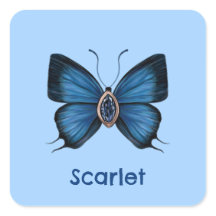 Personalised September Birth Blue Butterfly