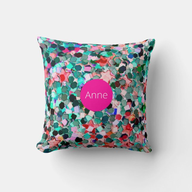 Personalised sequin pillow Custom Name Sequin (Front)