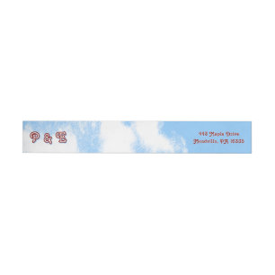 Personalised serene blue sky wraparound address label