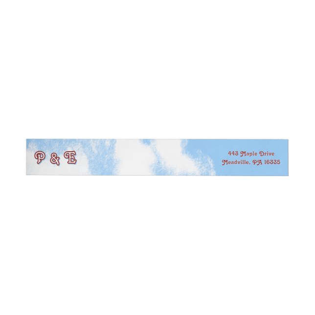 Personalised serene blue sky wraparound address label (Individual)