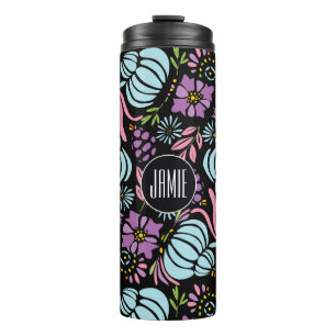 Personalised Serenity  Blue Rose Quartz Pattern Thermal Tumbler