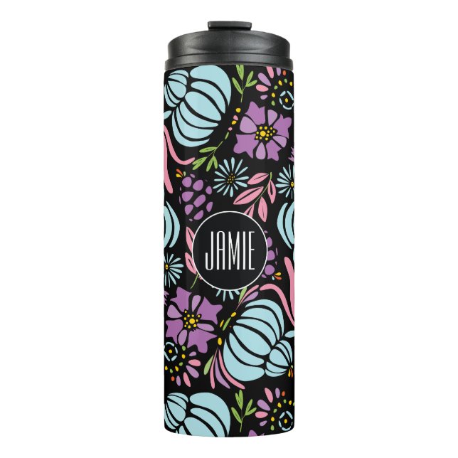 Personalised Serenity  Blue Rose Quartz Pattern Thermal Tumbler (Front)