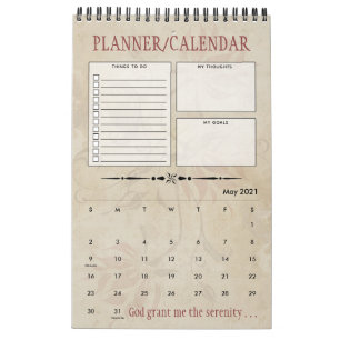 Personalised Serenity Prayer Recovery Gift Planner Calendar