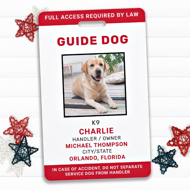 Personalised Service Dog Guide Dog Photo ID Badge (Creator Uploaded)