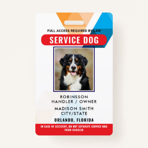 Personalised Service Dog ID Badge
