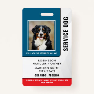Personalised Service Dog ID Badge