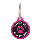 Personalised Service Dog Pink Pet Tag