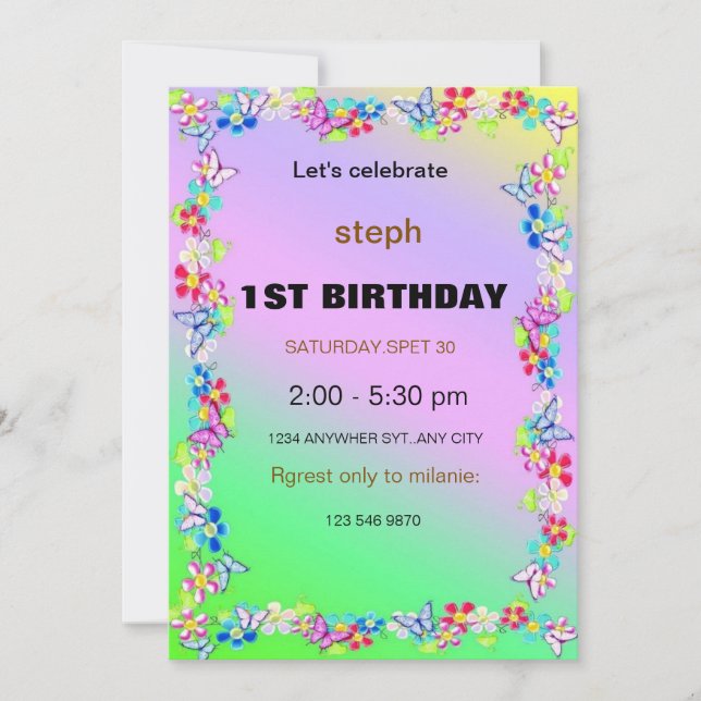 personalised sesame street birthday invite (Front)