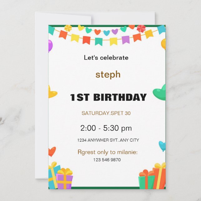 personalised sesame street birthday invite (Front)