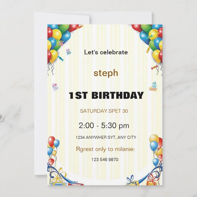 personalised sesame street birthday invite (Front)