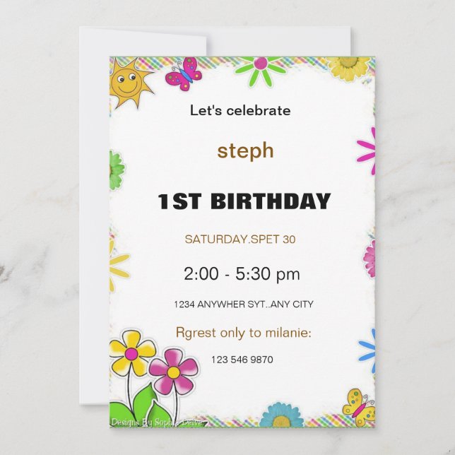 personalised sesame street birthday invite (Front)