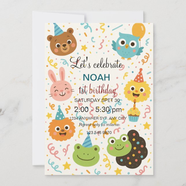 personalised sesame street birthday invite (Front)