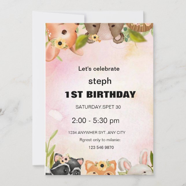 personalised sesame street birthday invite (Front)
