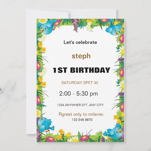 personalised sesame street birthday invite (Front)