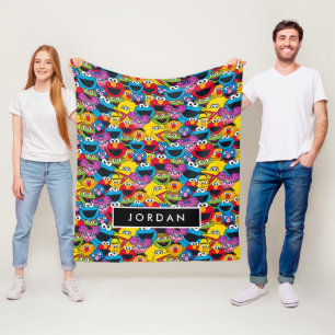 Personalised Sesame Street Crew Pattern Fleece Blanket