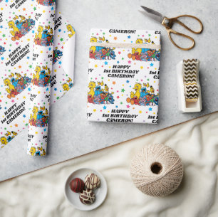 Personalised Sesame Street Pals Birthday  Wrapping Paper