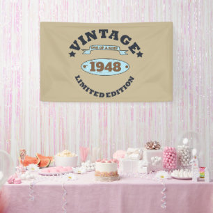 Personalised seventy five vintage 75th birthday banner