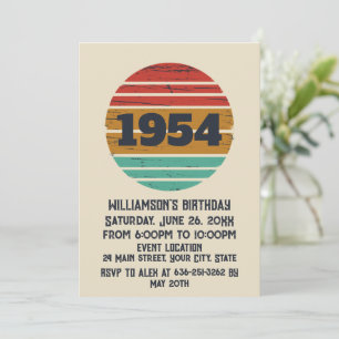 Personalised seventy vintage 70th birthda invitation