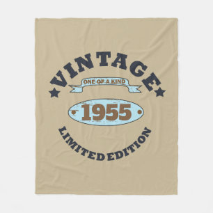 Personalised seventy vintage 70th birthday fleece blanket