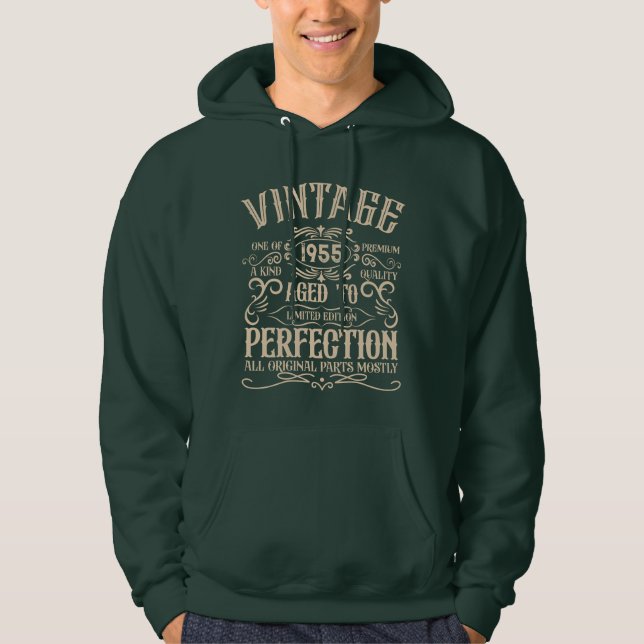 Personalised seventy vintage 70th birthday  hoodie (Front)