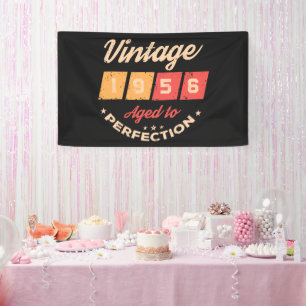 Personalised seventy vintage 70th birthday party banner