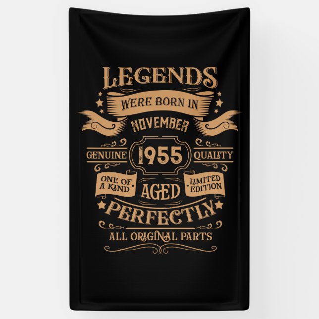 Personalised seventy vintage 70th birthday party banner (Vertical)