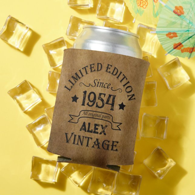 Personalised seventy vintage 70th birthday party can cooler (In Situ Summer)
