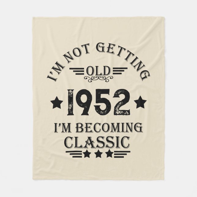 Personalised seventy vintage 70th birthday party fleece blanket (Front)