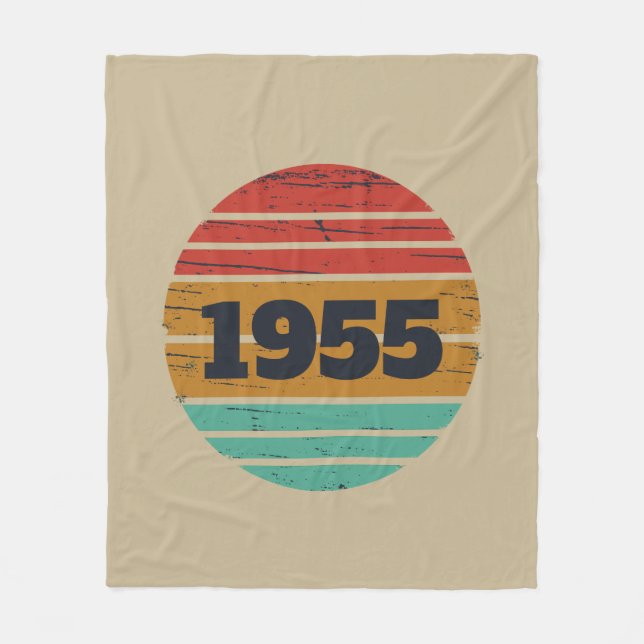 Personalised seventy vintage 70th birthday party fleece blanket (Front)