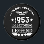 Personalised seventy vintage 70th birthday party magnet<br><div class="desc">Make your birthday special with this unique design. Add a touch of sophisticated elegance to your birthday celebration with our exquisite, one-of-a-kind designs. These graphics bring sophistication and originality to any product, creating a memorable and stylish gift. They are perfect for those who appreciate a touch of timeless glamour on...</div>