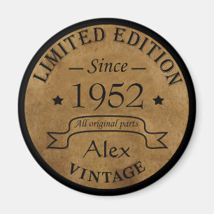 Personalised seventy vintage 70th birthday party magnet